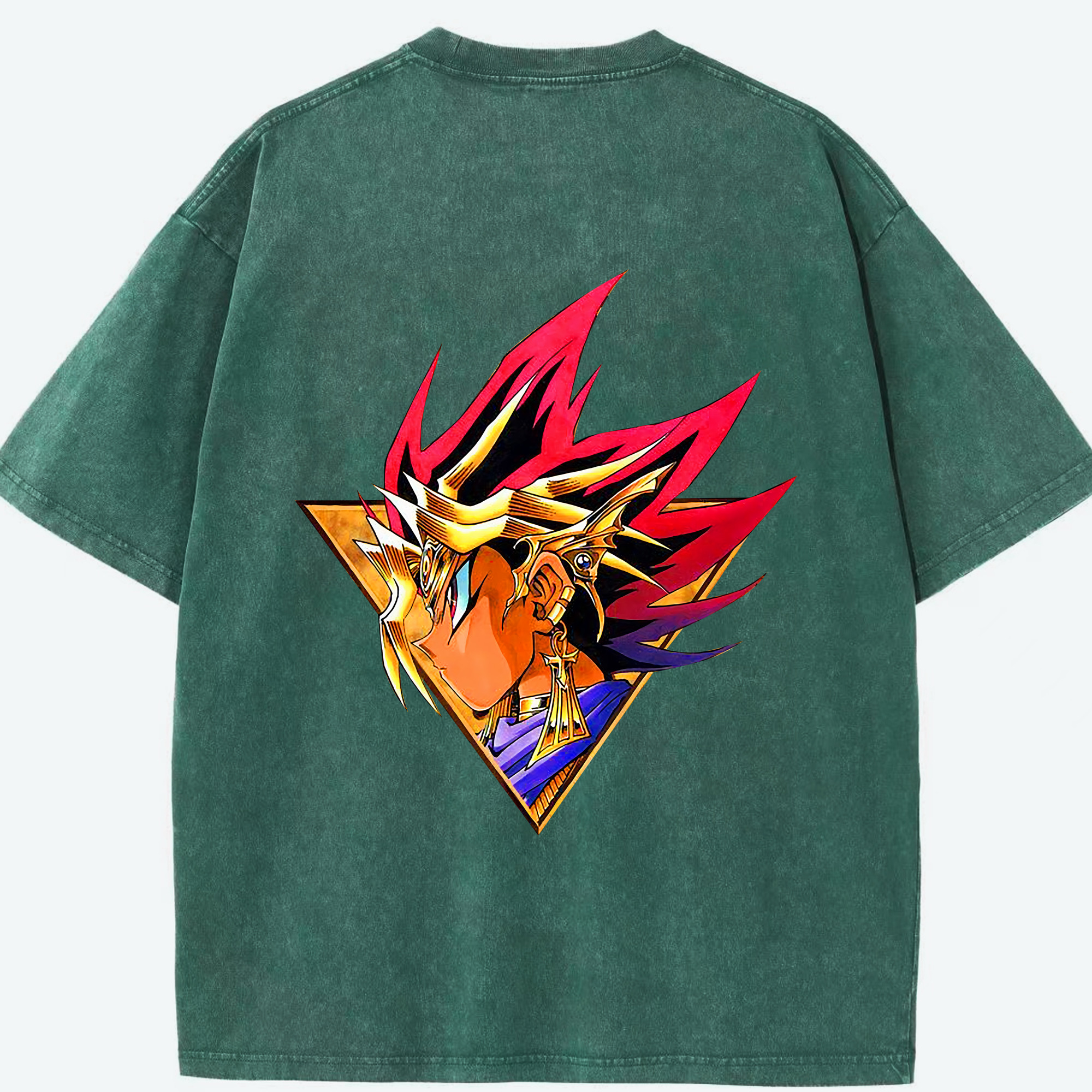 （画像用） 遊☆戯☆王 Yu-Gi-Oh! 綿100% ヴィンテージ風 半袖Tシャツ（背面プリント）